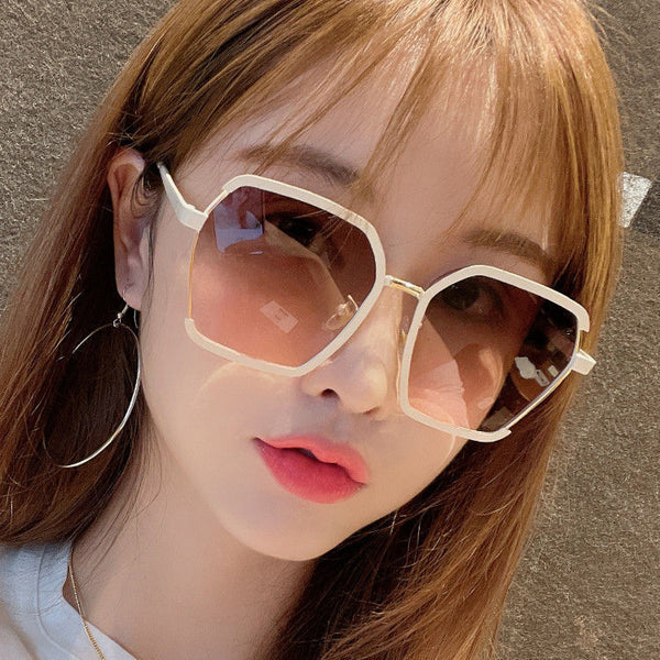 Ins Vintage Half-Frame Sunglasses Summer Oversize Metal Square Eyewear Uv400 Outdoor Sunscreen Women UV Protection Sunglasses - AccessoryWorldHub