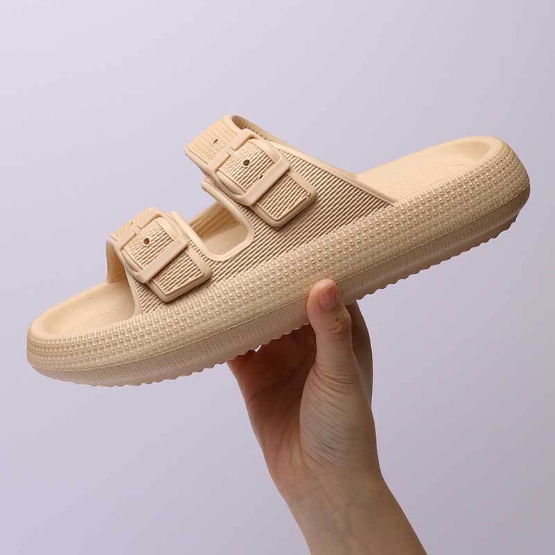 Platform Slippers Women's Summer Buckle Home Shoes Fashion Outdoor Wear Soft Bottom Sandals - AccessoryWorldHub