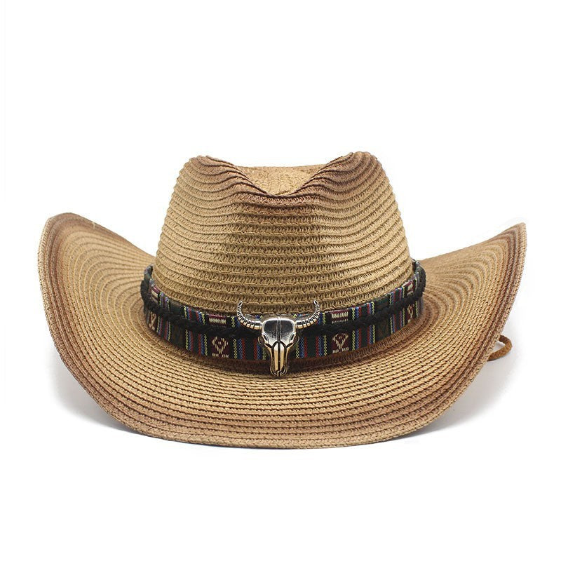 Denim Ethnic Style Straw Hat Men And Women Outdoor - AccessoryWorldHub